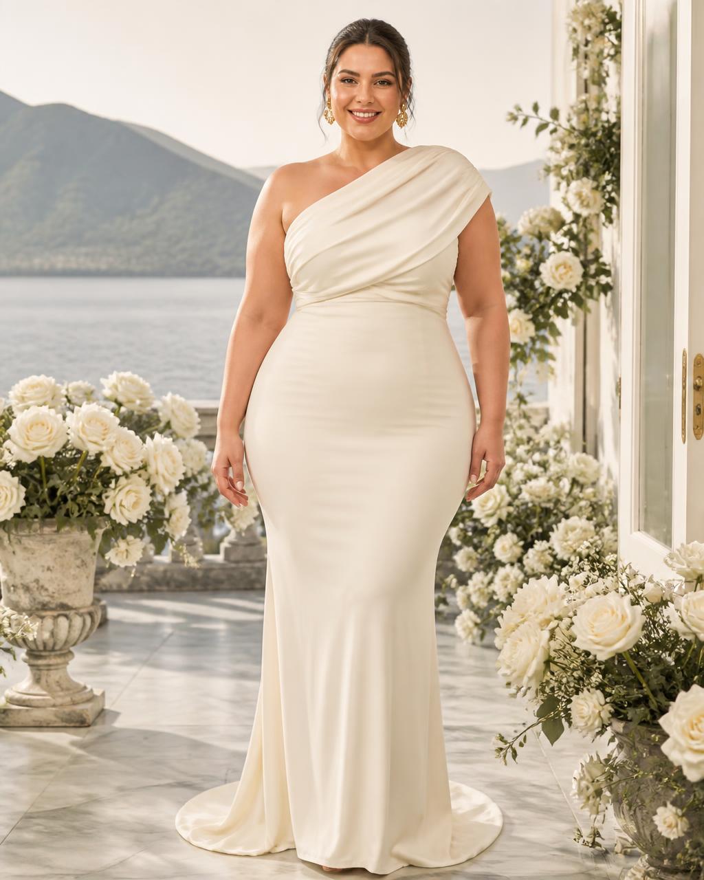 Jupe Slip Ivoire — Bias slip skirt, registry-office ready